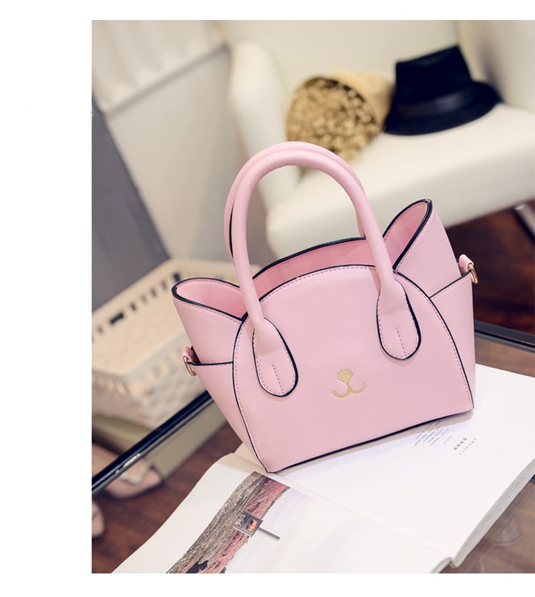 Cartoon Cat Shaped Top-Handle Bag