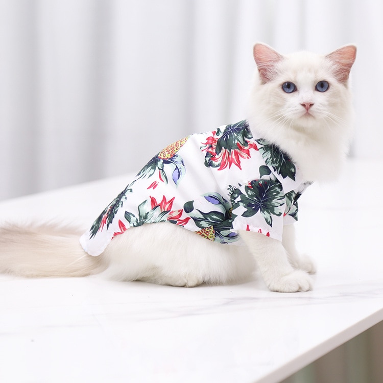 Hawaiian Style Summer Cat Shirt