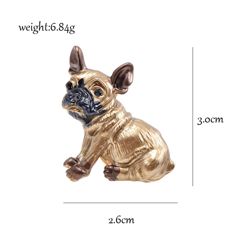 Gold Brooch with a Small Dog for Women and Men
