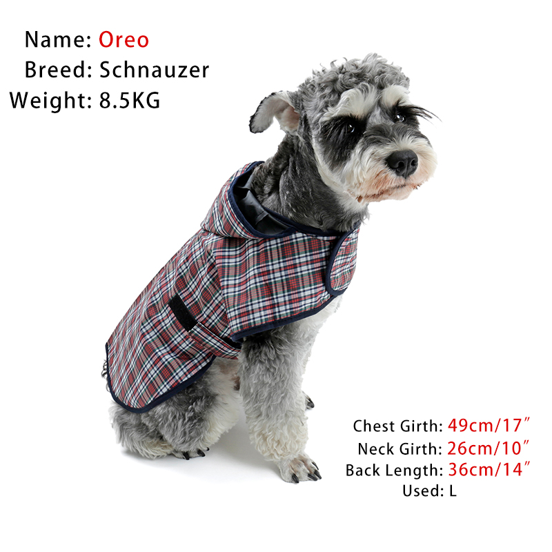 Reflective Plaid Dog Raincoat