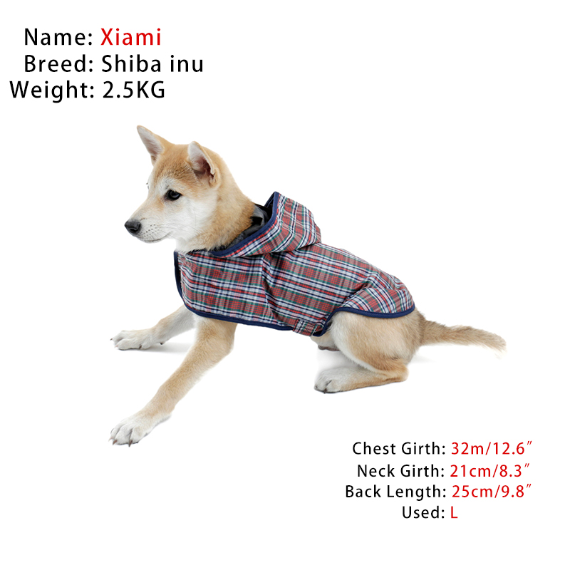 Reflective Plaid Dog Raincoat