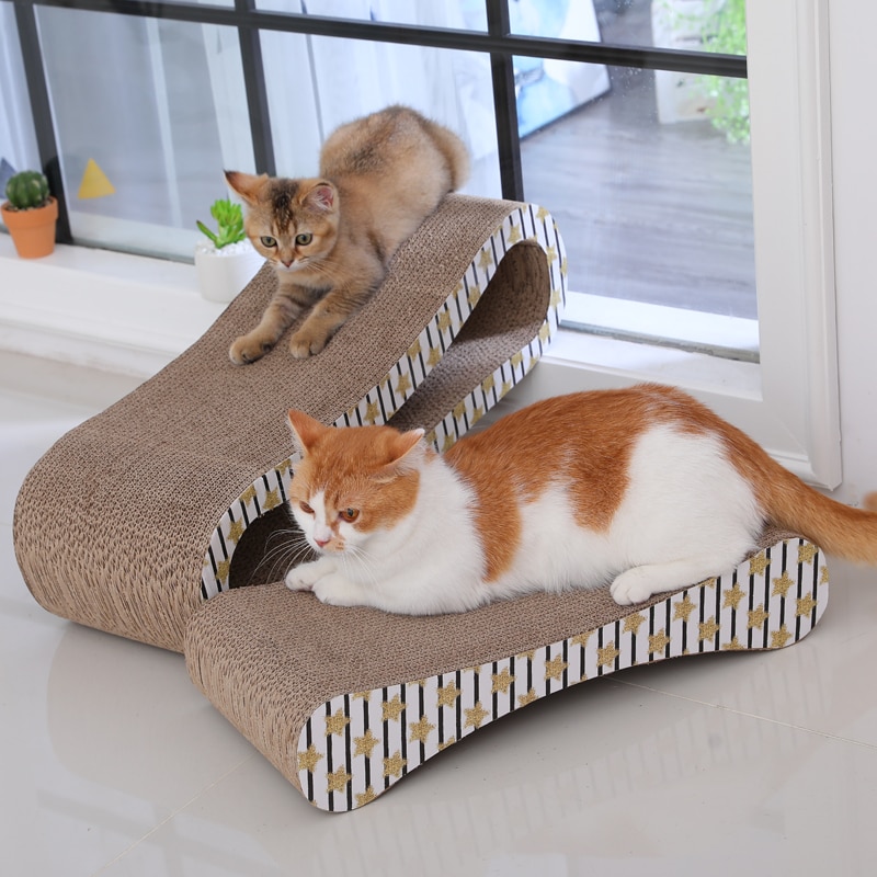 Corrugated Cardboard Cat Scratching Boards Pair