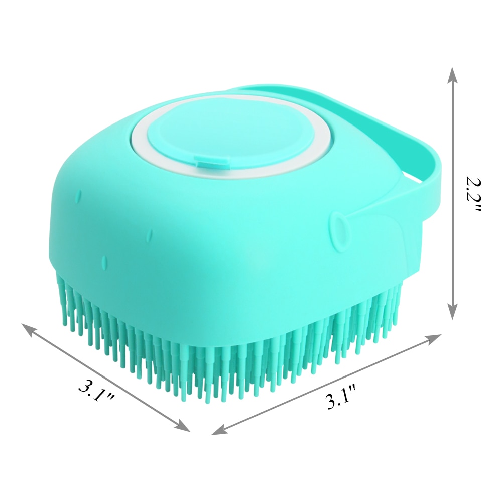 Dog Bath Massage Brush with Shampoo Dispenser