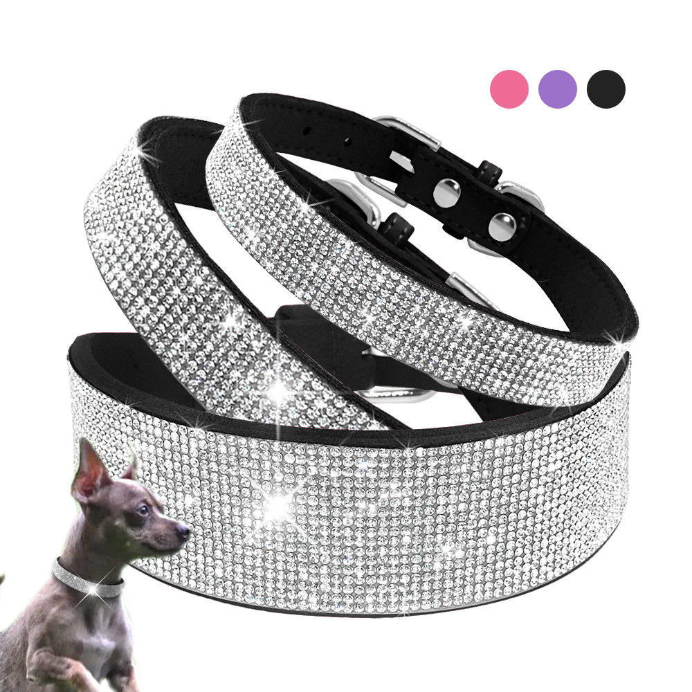 Luxury Rhinestone Leather Pets Collar