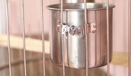 Large Vintage Stainless Steel Bird Cage