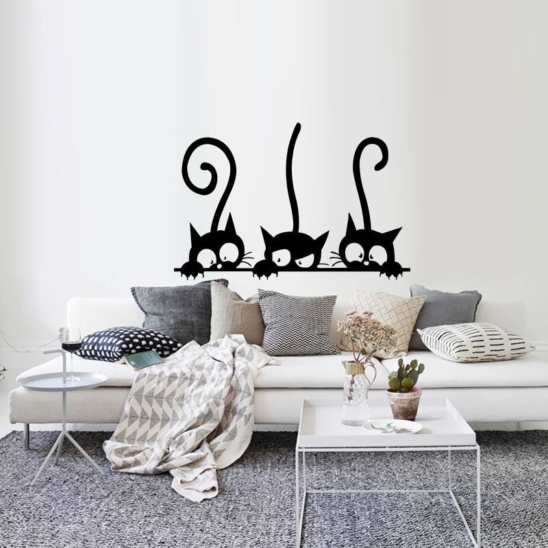 Cartoon Cats Living Room Wall Sticker