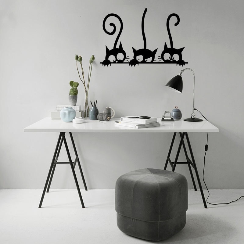 Cartoon Cats Living Room Wall Sticker