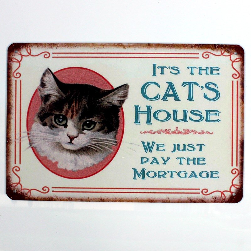 Vintage Cat Printed Plaque